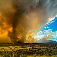 Vòi rồng lửa siêu hiếm xuất hiện trong trận cháy rừng ở Bắc California