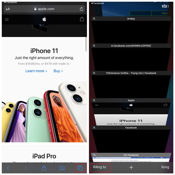 Chuyển sang chế độ ẩn danh