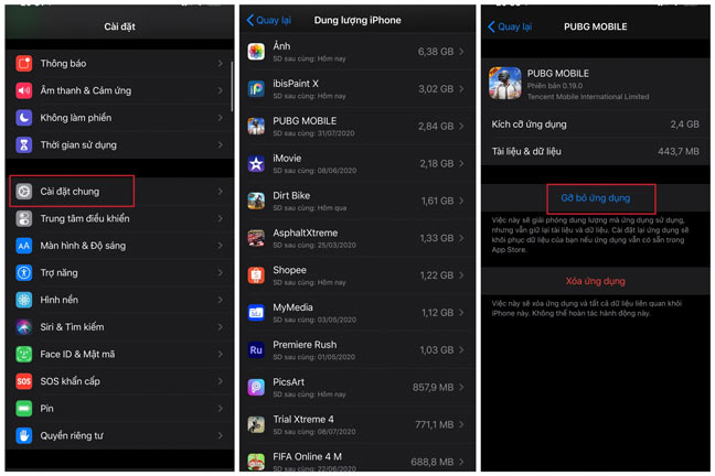 Xoá tất cả dữ liệu