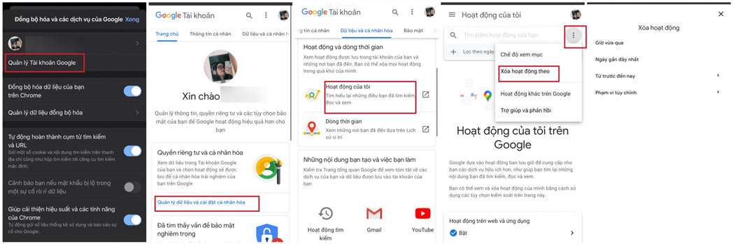 Xoá lịch sử tìm kiếm