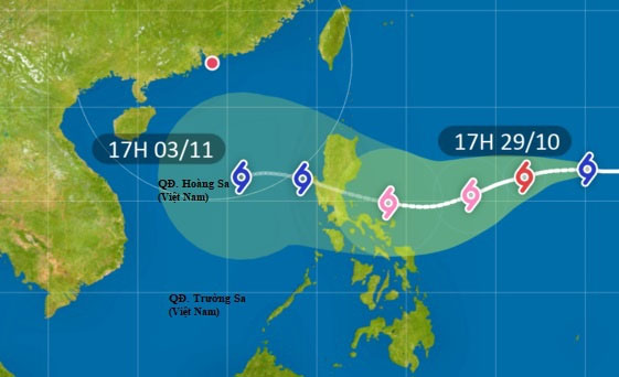 Bão Goni di chuyển nhanh khi vào biển Đông