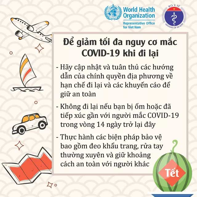 Cách đón Tết an toàn trong mùa dịch theo khuyến cáo của WHO, Bộ Y tế