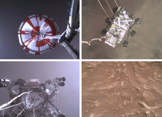Hình ảnh tàu thăm dò đáp xuống sao Hỏa.