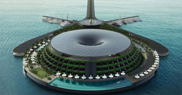 Khách sạn nổi rộng 35.000m2 có thể xoay tròn
