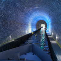 Đường hầm dài 1.700 m xuyên bán đảo cho tàu thủy
