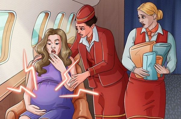 Điều gì xảy ra khi sinh con trên máy bay?