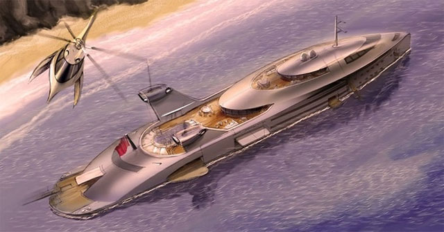 Du thuyền trang bị động cơ máy bay phản lực