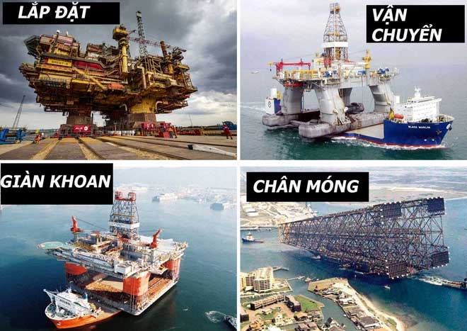 Làm thế nào để xây giàn khoan nặng hàng chục ngàn tấn trên biển? Bạn không thể tưởng tượng được đâu!