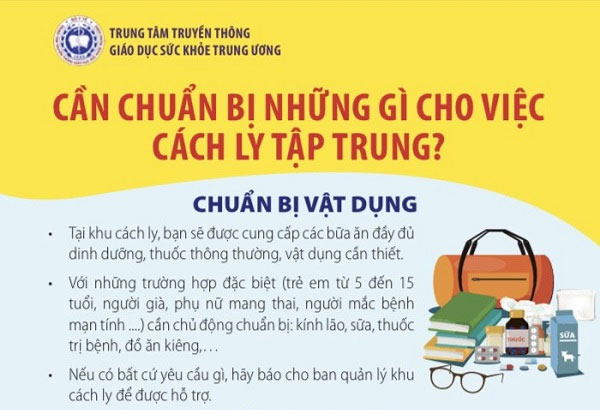 Cần chuẩn bị những gì khi đi cách ly tập trung?