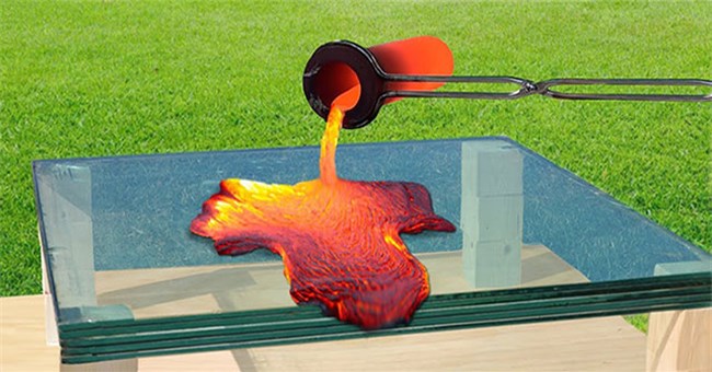 Đổ thử dung nham lên kính chống đạn và cái kết bất ngờ