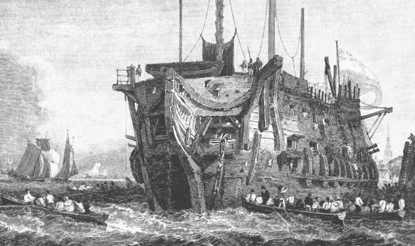 Tàu tù neo đậu ở River Medway vào thế kỷ 18 và 19.