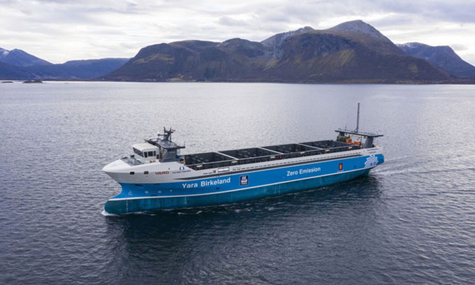 Tàu tự động Yara Birkeland dự kiến thực hiện hành trình đầu tiên cuối năm nay.