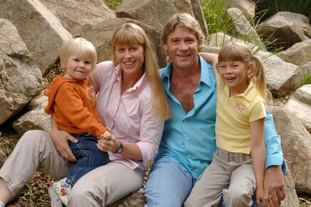 Steve Irwin và gia đình của mình.