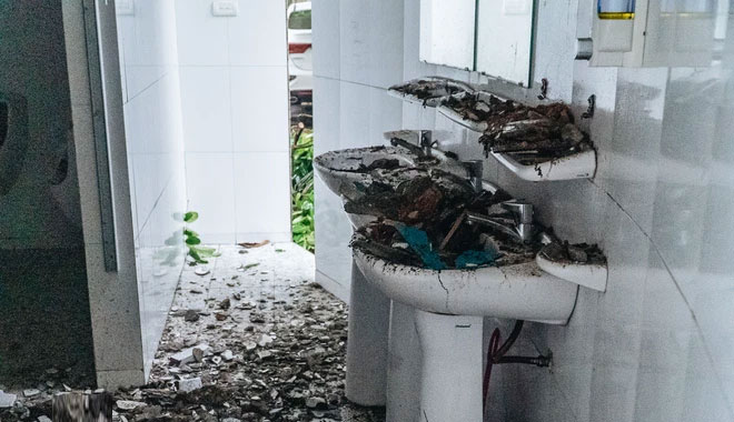 Hà Nội: Bão số 7 gây mưa lớn cả ngày, nhiều cây xanh bật gốc, đè bẹp 
