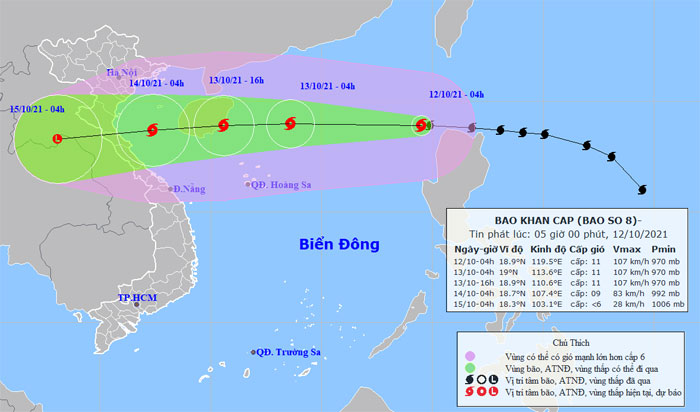 Bão Kompasu vào Biển Đông trở thành cơn bão số 8, mưa lớn diện rộng