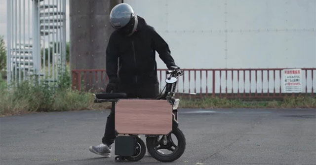 Xe máy điện tốc độ 40km/h có thể gấp gọn như vali kéo