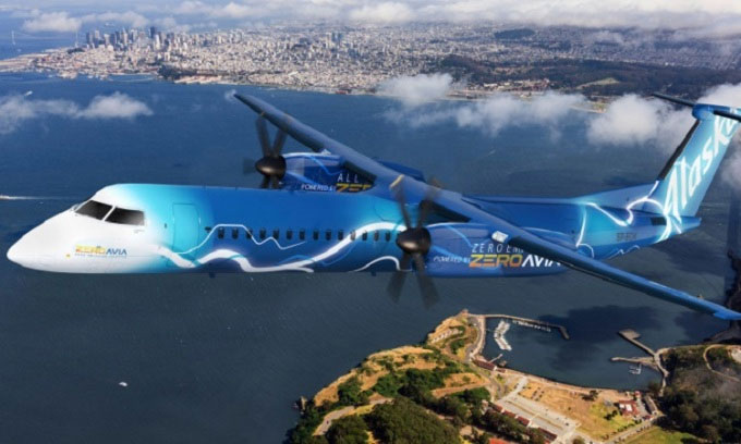 Thiết kế máy bay hydro - điện không thải khí của Alaska Air Group và ZeroAvia.