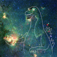 Kính viễn vọng không gian Spitzer chụp được ảnh tinh vân trông như quái vật Godzilla