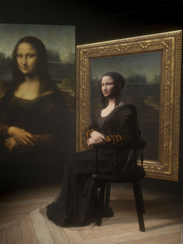 Mô hình 3D của nàng Lisa được bảo tàng Louvre tái dựng.