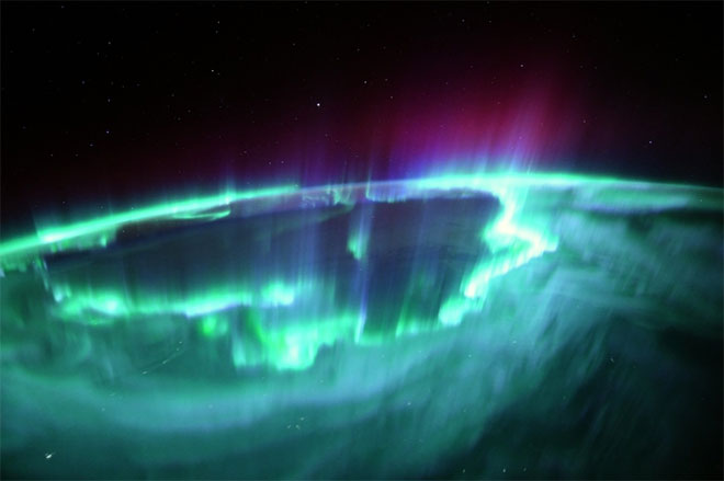 Hiện tượng cực quang của Trái đất được Pesquet chụp ngày 4/11.