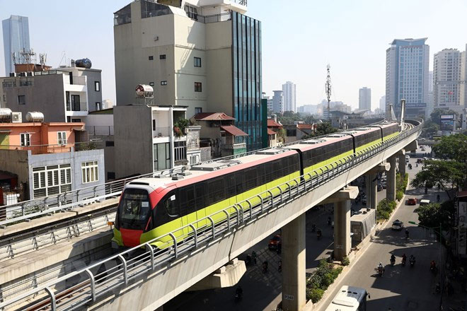 Hà Nội vận hành thử đoàn tàu tuyến metro Nhổn-ga Hà Nội