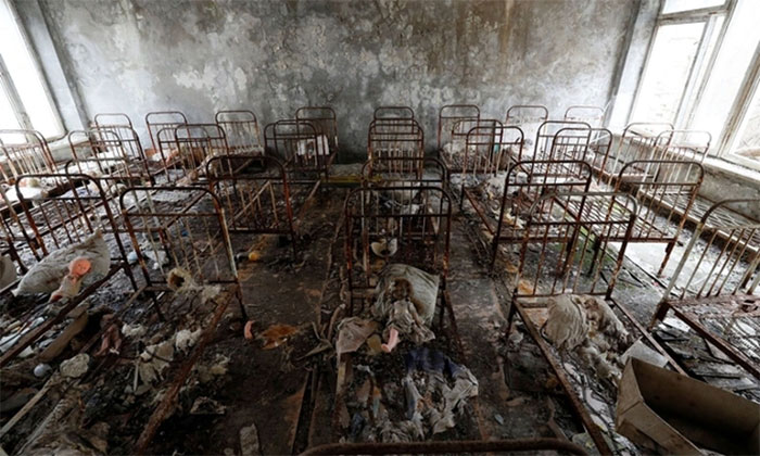 Bên trong một trường mẫu giáo ở thành phố bị bỏ hoang Pripyat.