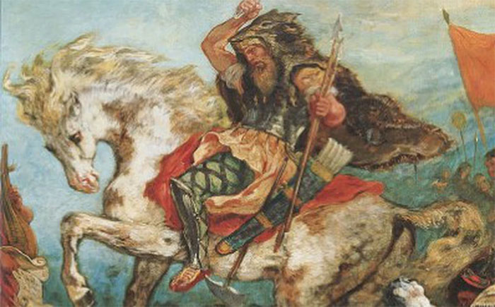 Tranh vẽ Attila trên lưng ngựa, của họa sĩ nổi tiếng người Pháp, Eugène Delacroix.