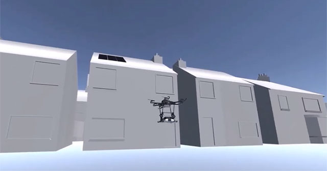 Bộ đôi drone và robot tự động làm sạch pin mặt trời