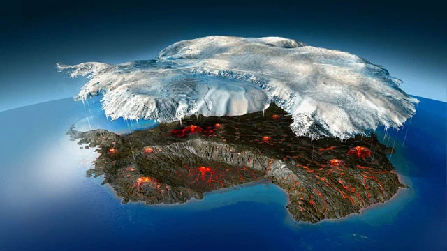 Nam Cực là nơi có dãy núi lửa lớn nhất trên Trái đất.