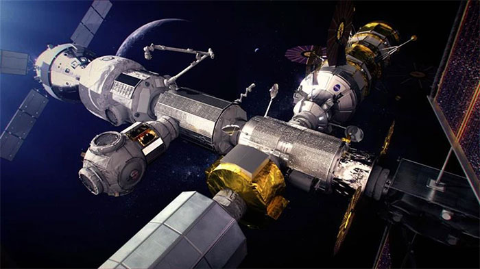  Hình ảnh Canadarm3 bên ngoài trạm vũ trụ Gateway. 
