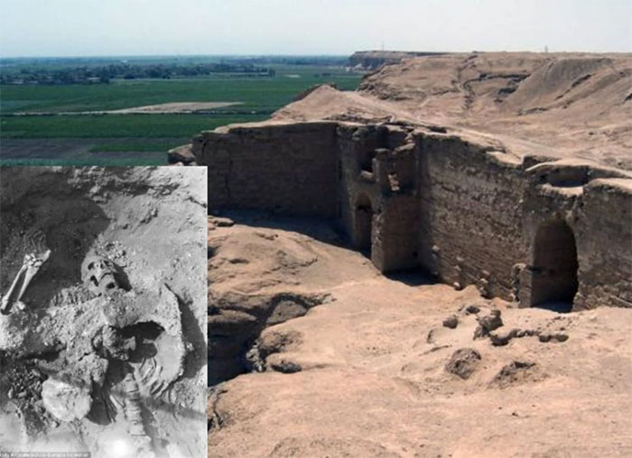 Di tích trận địa Dura-Europos và những thi hài chết trong đường hầm nghi do chất độc.