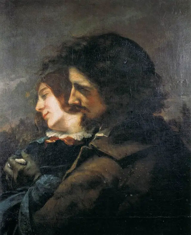 Một bức tranh khác tên là "The happy lovers" của Gustave Courbet.
