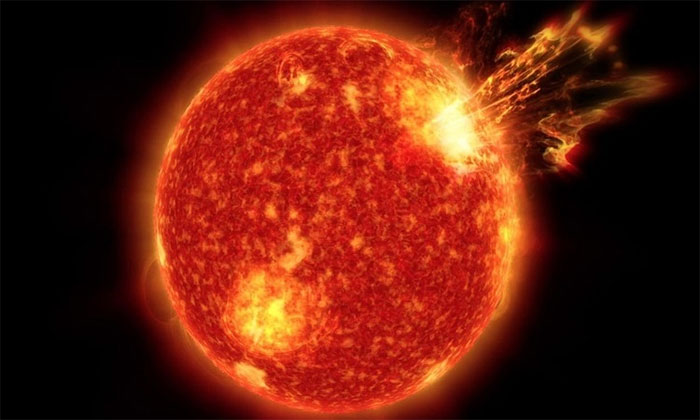 Two solar flares as seen from Earth.
