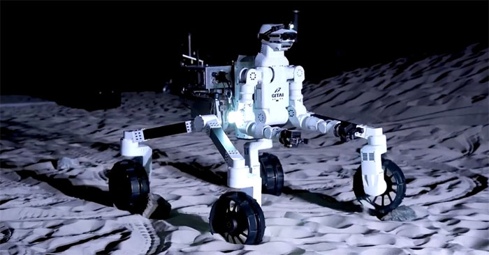 Robot R1 thử nghiệm hoạt động trong môi trường Mặt Trăng mô phỏng. 