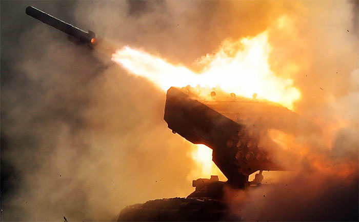 Sức mạnh hủy diệt của đạn nhiệt áp phóng từ hệ thống TOS-1A