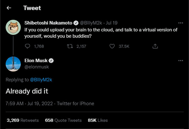  Câu trả lời ngắn gọn của Elon Musk trên Twitter. 