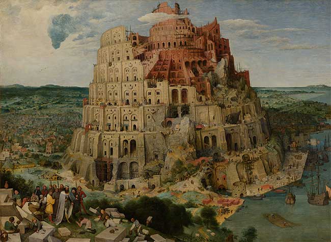 Bức tranh “Tháp Babel” của Pieter Bruegel (bố) vẽ năm 1563