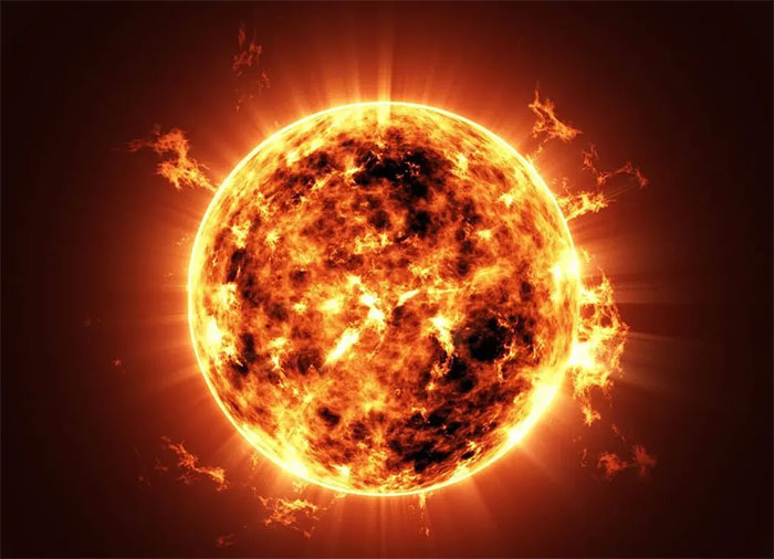 Khối lượng của Mặt trời vào khoảng 1,891 × 10³⁰ kg, tương đương với 200 tỷ gigaton.  