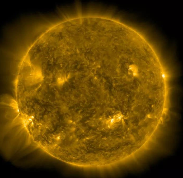 One side of the Sun, facing Earth