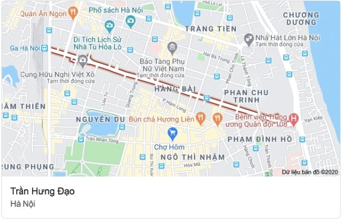 Google Maps đường Trần Hưng Đạo.