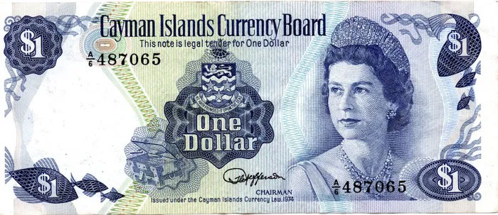 1 đôla của đảo Cayman (Anh), phát hành lần đầu năm 1974
