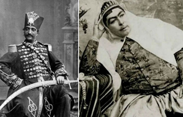 Hoàng hậu Anis l-Doleh (bên phải) là người phụ nữ được vua Naser Al-Din Shah sủng ái nhất.