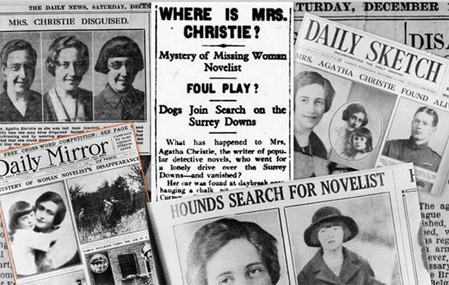 Tin tức về việc Agatha mất tích xuất hiện đầy trên mặt báo vào hôm thứ hai - 3 ngày sau khi bà mất tích.