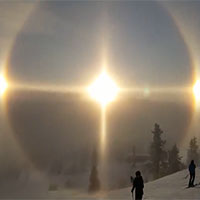 "Mặt trời ma" xuất hiện trên ngọn núi tuyết ở Thụy Điển