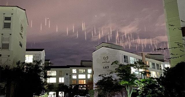 Cột sáng bí ẩn lơ lửng trên bầu trời đảo Jeju