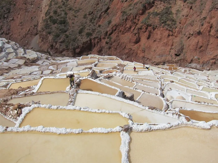 These salt ponds have developed over thousands of years.