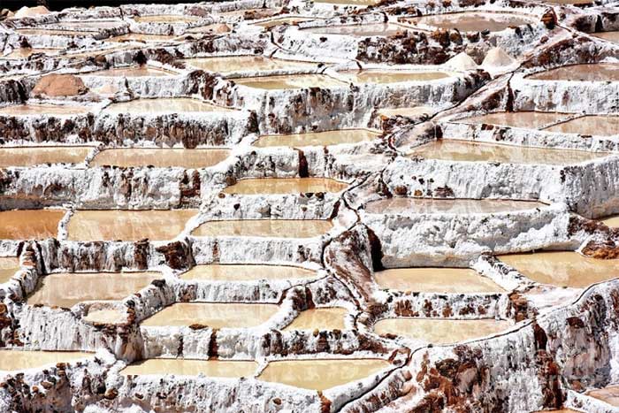 It took centuries to design the layout of hundreds of thousands of salt ponds like this.