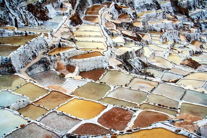 It took centuries to design the layout of hundreds of thousands of salt ponds like this.
