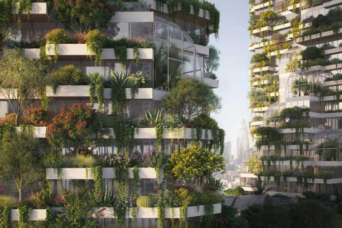 UAE lên kế hoạch xây nhà chọc trời đôi có 30.000 cây