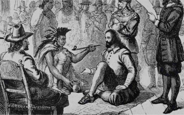 Khi đến châu Mỹ, đoàn thám hiểm của Colombus được người Mỹ bản địa tặng thuốc lá.